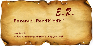 Eszenyi Renátó névjegykártya